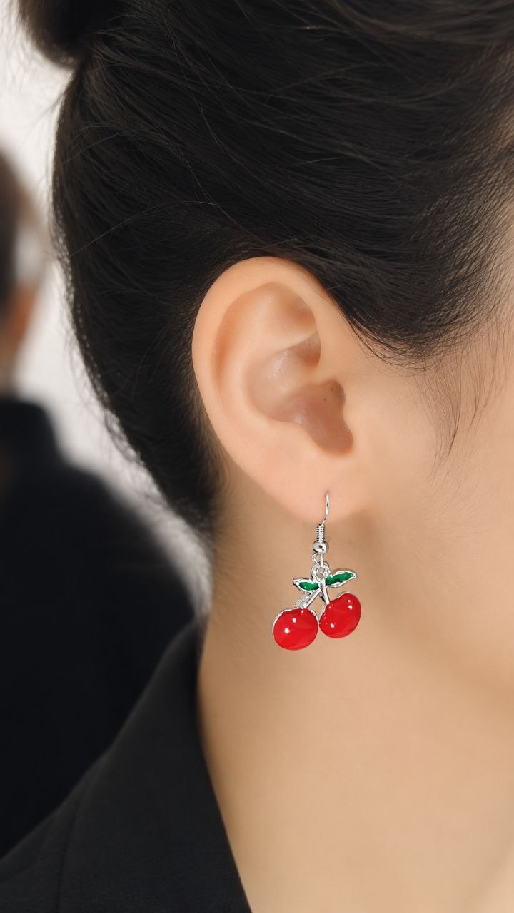 گوشواره استیل طرح گیلاس