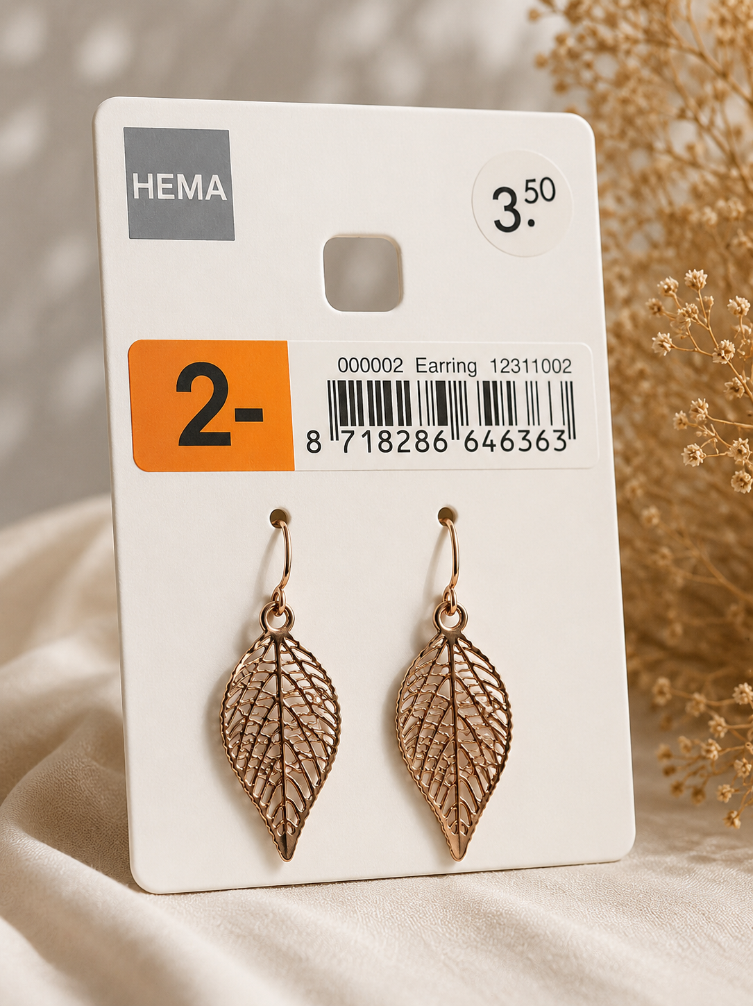 گوشواره استیل طرح برگ